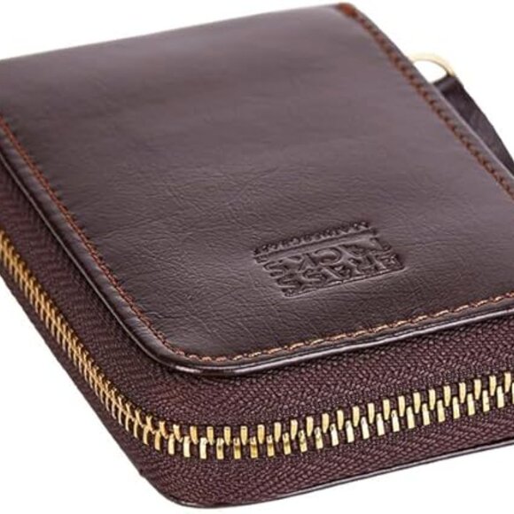 New Vintage Full Top Grain Leather Wallet RFID Blocking Multi Card Case with Zip - Picture 4 of 6